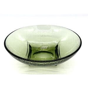 Vintage Hazel Atlas Bowl Depression Glass Avocado Green Pebblestone 6"